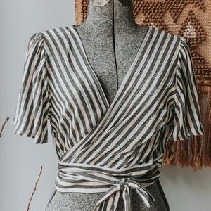NWT Forever 21 Stripe Tie Top